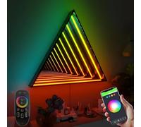 Lámpara de espejo infinito LED 3D, lámpara de túnel multicolor con control remoto, luz artística RGB genial para decoración del hogar, dormitorio, sala de estar, fiestas, bar y juegos (30 cm/11,8 pul
