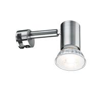 Lámpara de espejo Paulmann Simplo de 5,3 W, GU10, hierro cepillado | Montaje en pared orientable, temperatura de color 2700 K, bombilla LED incluida, IP20, apta para diferentes estancias