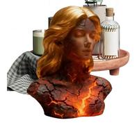 Lámpara De Estatua - Resina, Artesanía De Estatuilla De Doncella Ardiente En 3D, Ambiente Misterioso | Arte Tallado A Mano, Lámpara De Noche Para Decoración Del Hogar Para Inquilinos, Pasillo De Casa,