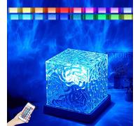 Lámpara de estrés con proyector de luces subacuáticas, 16 colores, efecto de ondas oceánicas, 3D, lámpara de aura de medianoche con control remoto, portátil, luces del norte, cubo, luz nocturna
