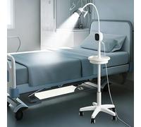 Lámpara de Exploración Quirúrgica LED Regulable, Lámpara de Pie Giratoria de 360°, Lámpara de Inspección Móvil con Cuello de Cisne Sin Sombras para Procedimientos Quirúrgicos