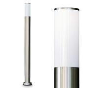 Lámpara de exterior Caserta, moderna lámpara de pie de acero inoxidable y discos de plástico, luz de camino 110 cm, lámpara de jardín con casquillo E27, iluminación de jardín IP44, sin bombilla(s)