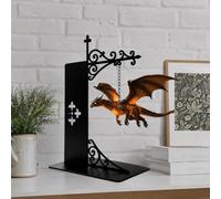 Lámpara de fantasía gótica con luz nocturna decorativa para estantería de | Escultura flotante de dragón púrpura brillante, soporte de metal, luz ambiental cálida, estante para dormitorio