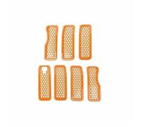 Lámpara De Faro Delantero Exterior Coche Cubierta Decorativa Rejilla Carreras Para Jeep Para Wrangler JL Para Gladiator JT 2024 2025 Parrilla Delantera(Grils2 orange)