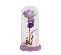 Lámpara de flor artificial - 21,5 x 10,5 cm, brillante alimentado por pilas, regalo de luz de noche de pétalos de lámina dorada | Celebración propuesta graduación jubilación vacaciones