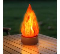 Lámpara de fuego falsa, luz nocturna de viaje recargable 3D con luz acogedora, velas LED falsas de 3 modos, efecto de llama realista para interiores y exteriores, Halloween, camping, decoración del