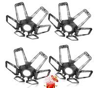 Lámpara de Garaje 185W 4 Piezas, 7000K Lámpara de Techo de Taller, 18500LM Lámpara de Taller LED con 6 paneles Ajustables, Focos LED, Iluminación de Taller, Lámpara Industrial para Garaje, Almacén