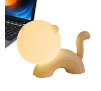 Lámpara de gato, recargable de silicona, decoración del hogar, luz nocturna para niñas - para casa, dormitorio, baño, escritorio, inodoro, escuela, mesilla de noche, guardería, oficinas