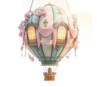 Lámpara de globo de aire caliente | linterna de globo aerostático de luz,2D acrílico decorativo péndulo modelo para patio casa camino boda celebración jardín camping