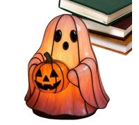 Lámpara de Halloween, bonita luz de lectura fantasma para escritorio o estante, adorno de mesa de resina para los amantes de los libros, decoración de ventana espeluznante para el hogar, entrada