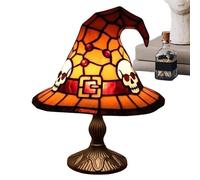 Lámpara de Halloween, sombrero de bruja misterioso, luz LED, decoración misteriosa para sala de estar, dormitorio, dormitorio de Halloween, casa embrujada, balcón, mesita de noche, mesa de comedor