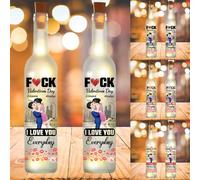 Lámpara de hogar con texto en inglés "I Love You Everyday Home" con nombre personalizado, retrato de dibujos animados, decoración de dormitorio, lámpara de botella personalizada para un ser querido