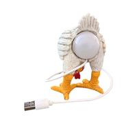 Lámpara de huevo de gallina, luz nocturna de gallo, luz nocturna de resina alimentada por USB, decoración peculiar del hogar para dormitorio, cocina, mesita de noche, escritorio, estante e iluminación