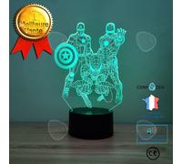 Lámpara de ilusión 3D de los Vengadores, Marvel Comics, Iron Man, Spider-Man, LED, juguetes para niños, regalos de Navidad, lámparas AM2840 nuevo