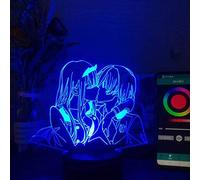 Lámpara de ilusión 3D, luz nocturna LED Darling in The FRANXX 02 Zero Two Anime Figura 16 colores cambiantes lámpara de mesa para niños niñas dormitorio decoración regalo de cumpleaños