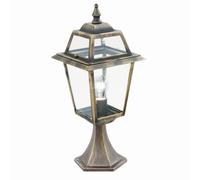 Lámpara De Jardín Clásica En Negro-Dorado E27 60W Farola