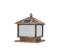 lámpara de jardín, Columna de luz LED solar de latón antiguo/negro, 30-45 cm, IP65, impermeable, for jardín exterior(Antique Brass-40cm)
