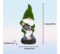 Lámpara de Jardín Solar IPX5 Estatua Decorativa Resina Peluche Rociador Luz para Patio, Césped, y Festivo Regalo Romántico Acción de Gracias San Valentín Navidad
