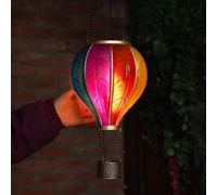 62cm Solar Frío Llama Arcoiris Caliente Aire Globo Colgante LED Exterior Farol