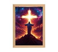 Lámpara de Jesús - Luz nocturna LED cristiana 3D, lámpara de estatua sagrada, iluminado con control táctil | Lámpara de mesa religiosa para el hogar, dormitorio, oficina, meditación espiritual