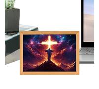 Lámpara de Jesús - Luz nocturna LED cristiana 3D, lámpara de estatua sagrada, iluminado con control táctil | Lámpara de mesa religiosa para el hogar, dormitorio, oficina, meditación espiritual