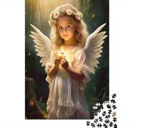 Lámpara de la Vela de la niña del ángel 1000 Piezas Papel Durable Puzzle para Adultos Adultos Portátil Actividad Vinculación Familiar Rompecabezas Atractivo 70x50cm/1000pcs