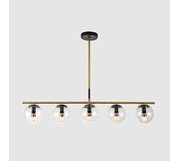 Lámpara de lámpara de lámpara de vaso nórdica moderna lámpara de techo para mesa de comedor en el hogar E27 lámpara colgante de metal para el pasillo de la cocina decoración de la bola de vidrio