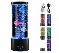 Lámpara de lava, lámpara de luz de burbujas con pez con mando a distancia, 16 colores y 4 modos, lámpara de lava para acuario, lámpara de ambiente para acuario, lámpara de ambiente con cable USB,