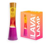 Fisura - Lámpara de lava degradada rosa y naranja. Base rosa, cristal con efecto degradado y tapa naranja. Lámpara efecto relajante. Con bombilla de repuesto. 11 cm x 11cm x 39,5 cm.