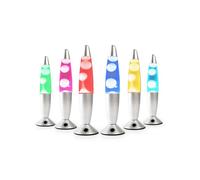 InnovaGoods® Lampara de Lava 25 W, Lámpara de Lava Relajante, Lamparas de mesita de noche, Funciona con una bombilla 7 colores, 3 LED RGB (1,5 W), ideal para habitación, Salón, Sala de estar.