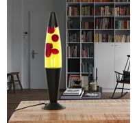 Lámpara de lava rojo amarillo negro, lámpara retro, activa, cálida, 42 cm, G9 25 W con interruptor de cable, bombilla incluida, idea de regalo de Navidad, lámpara de mesa de lava