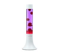Lámpara de lava vidrio aluminio blanco púrpura rojo fiesta habitación 37,5 cm G9 incl. bombilla Magma atmosférica retro lámpara de sobremesa YVONNE
