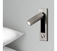 Lámpara de lectura de ingeniería Proyector de cabecero de hotel, LED 360 ° Giratorio 90 ° Aplique de luz de pared plegable, Luz de lectura junto a la cama Interruptor empotrable Lámparas de pared Luz