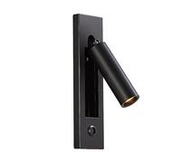 Lámpara de lectura empotrada Luces de pared LED para mesita de noche de 3 W, aplique de cabecera ajustable con interruptor de botón, focos de pared con iluminación decorativa de montaje empotrado, lu