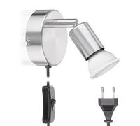 Lámpara de lectura LUNARA con interruptor y enchufe cromo mate GU10 aplique [EEK: F]