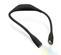 Lámpara de lectura para el cuello, luz LED para leer en la cama con atenuación continua, brazos flexibles de 3 colores y batería.