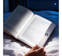 Lámpara De Lectura Plana Recargable Con Luz Led Clara, 3 Colores Y Temporizador, 35 Horas De Uso, Panel Regulable, Luz Para Páginas Completas, Regalos Para Lectores white