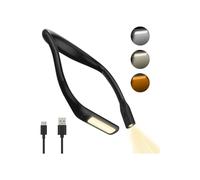 Lámpara de lectura recargable para el cuello, luz LED de mesita de noche con 3 modos de color, lámpara de cuello flexible para lee