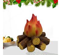 Lámpara de Llama de carbón - Troncos de Chimenea de imitación con luz, leña electrónica sin Llama, Funciona con Pilas, rústica, Decorativa, Viva, imitación de leña con Luces para decoración
