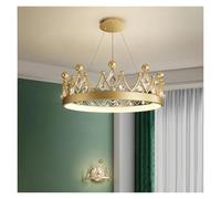 Lámpara de Lujo Crystal Crown Light Princess Girl para habitación Infantil, luz LED cálida, Estilo Similar a la de Las celebridades de Internet, lámpara de araña para Dormitorio.