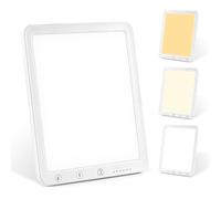 Lámpara De Luminoterapia, Sin Uv Lámpara De Luz De Día, Luz De Simulación De Día, Lámpara Luminoterapia Con 3 Temperaturas De Color Y 6 Temporizador Potente Para Moral(Blanco)