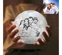 Lámpara de luna 3D personalizada, lámpara de luna personalizada con foto, 16 colores LED,con soporte de madera, control remoto y táctil, regalos de San Valentín para ella/él