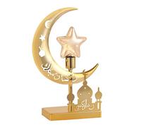 Lámpara de Luna, Lámpara Lunar Encantada, Lámpara de Luz de Luna Creciente, Lámpara de Mesa de Luna, Luz de Media Luna, Lámpara de Estrella de Ramadán de Metal, Lámpara de Mesa