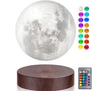 Lámpara de luna levitante 16 colores levitación magnética flotante 3D LED luz de luna giratoria Luna Night Lights con mando a distancia, para la decoración de la habitación regalo creativo, redondo