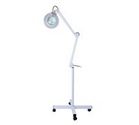 Lámpara de Lupa 5X, Lampara Lupa Estetica con Ruedas Lampara de Estetica Lámpara de Lupa Plegable con Brazo Giratorio Ajustable Lampara de Manicura para Salon Lupa con Luz Estetica Profesional