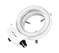 Lámpara de Luz de Anillo LED Iluminador de 144 Cuentas LED Brillo Ajustable Fuentes de Luz de Microscopio Lámpara de Anillo para Microscopios Estéreo Cámaras Iluminación (White,