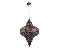 Lámpara de luz Lámpara Colgante Diseño Vintage Candelabros mediterráneos Luces de Techo Sala Comedor Veranda Lámpara Colgante Pastoral Rústico Vidrieras Decoración E14 ?50 cm