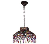 Lámpara de luz Lámpara Colgante Lámparas de diseño Vintage para comedores Pasillo mediterráneo Balcón Veranda Lámpara Colgante Decoración Iluminación de Techo Pastoral Rústico Vidrieras E14 ?20cm