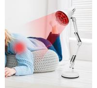 Lámpara de luz roja, lámpara de calor de 300 W, lámpara de infrarrojos, lámpara de luz roja, lámpara térmica con base y temporizador para uso doméstico, para personas con dolor articular y muscular