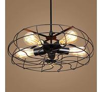 Lámpara de luz, ventilador Industrial, lámpara Retro, iluminación de techo, lámpara Vintage nórdica Industrial, lámpara de viento, ventilador de hierro forjado. Lámpara colgante E27 110~120V 5 lámpara